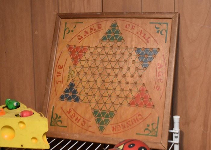 Vintage Chinese Checkers Game Board