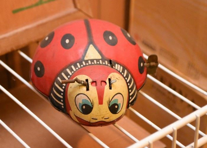 Vintage Tin Ladybug Wind-Up Toy