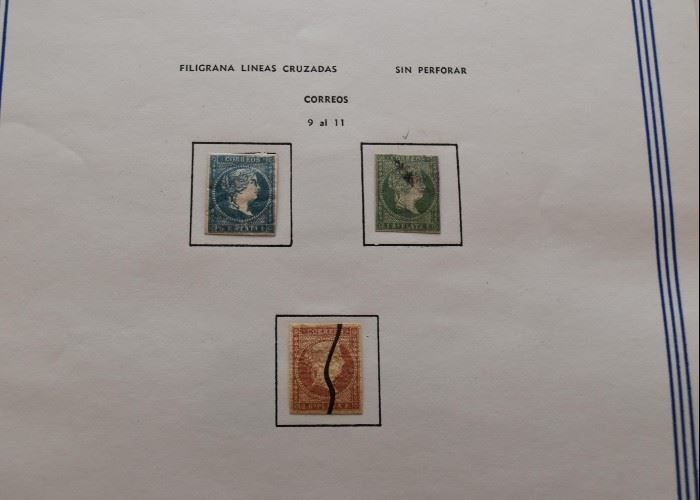 Album of Vintage Stamps from Cuba / Cuban Stamps, Dated from 1855 - 1960 (a sampling is shown here)