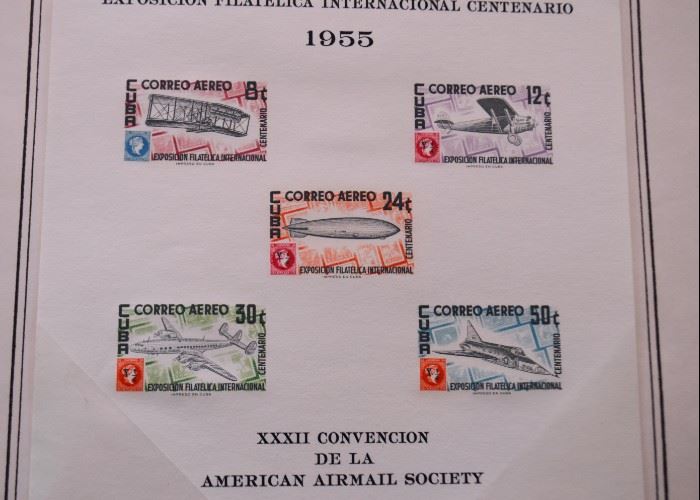 Album of Vintage Stamps from Cuba / Cuban Stamps, Dated from 1855 - 1960 (a sampling is shown here)