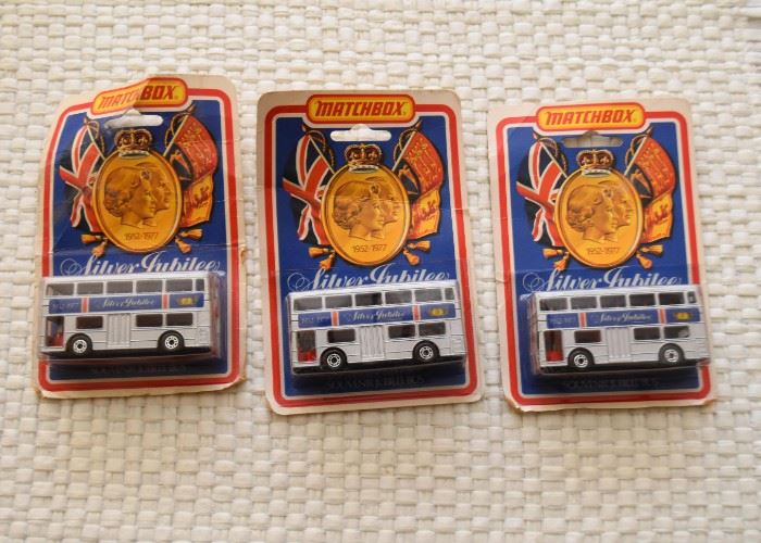 Vintage Matchbox Queen Elizabeth Silver Jubilee London Bus Toy (still in package) - ONE is SOLD!