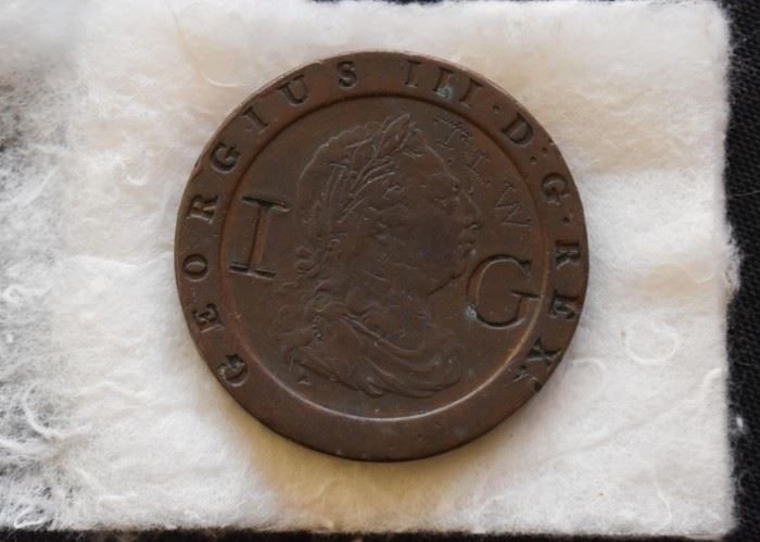British Copper Coin - 1797 Georgius III - English Britannia Twopence