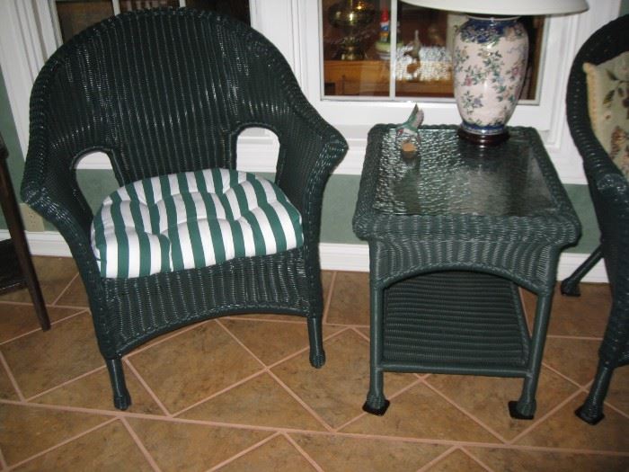 3rd "wicker" chair and side table