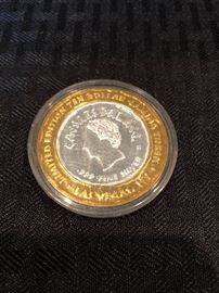 Caesars Palace Limited Edition 10 Dollar Gaming Token year .999 fine Silver