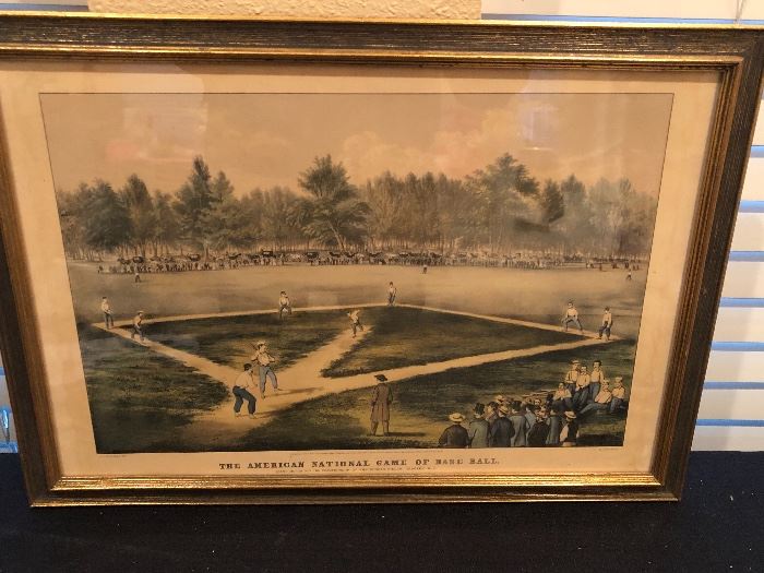 Very Old Print - “ Thr American National Game of Baseball”