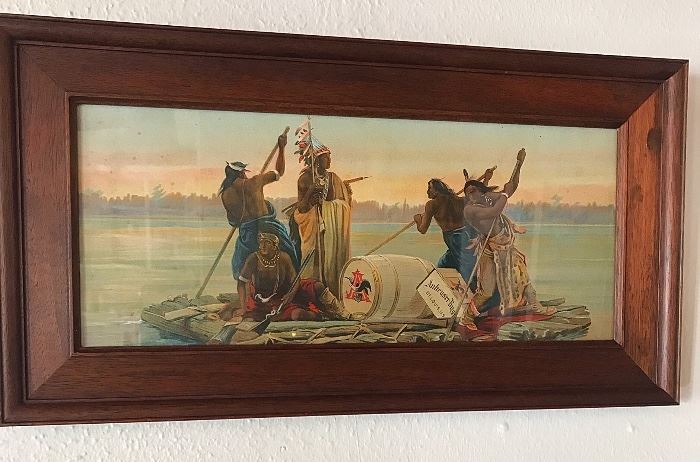1890’s Native American Artwork (print) in a Walnut Frame