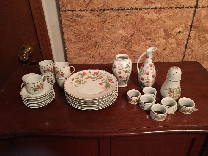 Avon Strawberry China. Has never been used and was stored in china cabinet. Rare and unique.