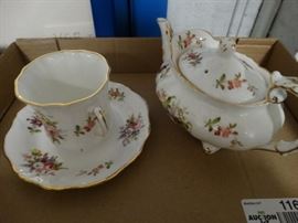 3 pc Hammersley china Tea pot cupsaucer