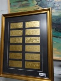 Framed 99.9 gold bank display notes12 display no ...