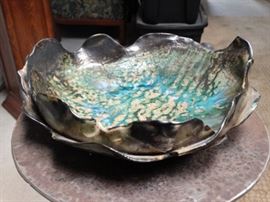 Handmade clay bowlSigned by artist