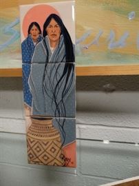 Jeanne Rorex Bridges 3 tile art Signed numbered ...