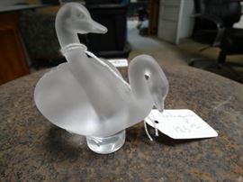 Lalique swans 3 tall