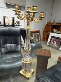 Large brass centerpiece candle holder w swans