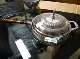 Large silver plate server w dish lid