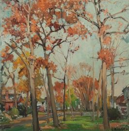 Lot 709: Constantin Kluge, Indian Summer, O/C