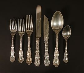 Lot  7  Gorham Imperial Chrysanthemum Sterling Silver Dinner Svc for 12