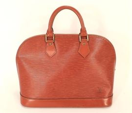 Lot 232: Louis Vuitton Tan Epi Leather Alma Handbag