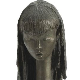 Lot 529: Ángel Botello, 1913-86, Portrait of a Girl Bronze