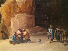 Lot 725: Circle David Teniers II, Gypsies in Grotto 17th c.