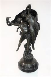 Lot 501: Eugene Marioton, 1854-1993, Amour & Psyche Bronze Sculpture