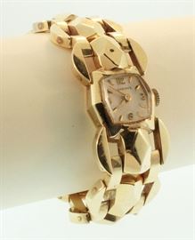 Lot 66: 14k Gold Longines Ladies Link Wrist Watch
