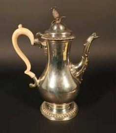 Lot 1: George III English Sterling Silver Coffee Pot, London 1772
