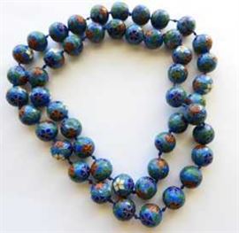 Lot 82: Chinese Cloisonne on Silver Necklace