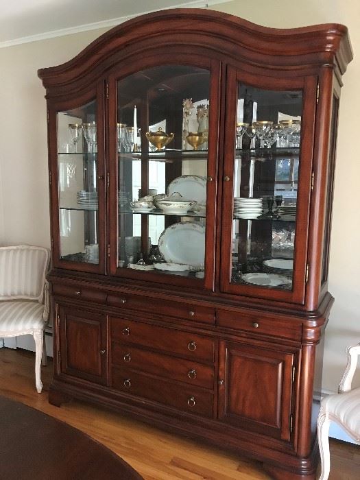 Cherrywood Dining Room China Cabinet with lighted interior asking 275.