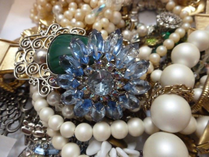 Vintage Jewelry Rhinestone Brooch Designer signed pieces