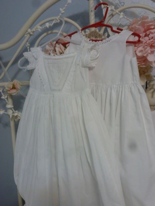Antique French hand stitched Christing Gowns Antique baby girls white dress