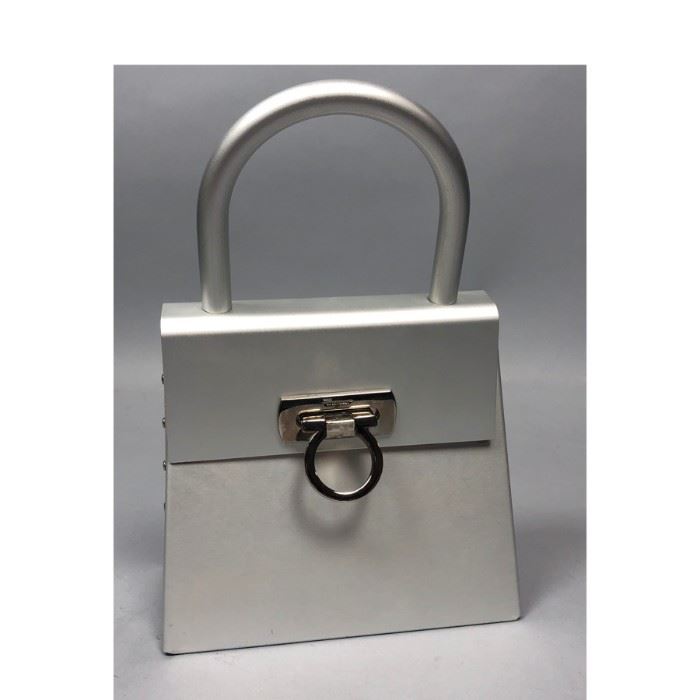 Lot 176 SALVATORE FERRAGAMO Italian Stainless Purse Hand 