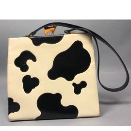 Lot 177 MOSCHINO Cow Pattern Ladies Hand Bag Purse. Itali