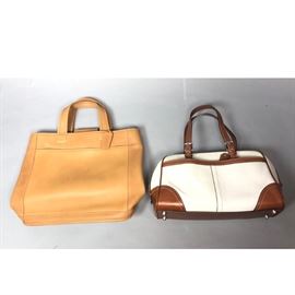Lot 191 2 COACH Leather Hand Bags. Caramel leather tote b