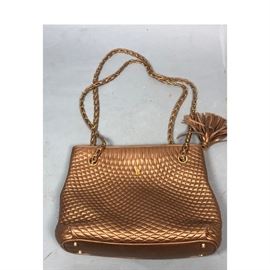 Lot 198 BALLY Copper Leather Quilted Purse Shoulder Bag. 