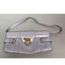 Lot 200 SALVATORE FERRAGAMO Lavender Leather Shoulder Bag