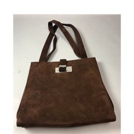 Lot 211 RALPH LAUREN Purple Label Suede Shoulder Bag. Bro