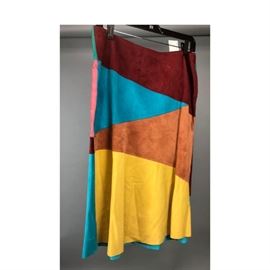 Lot 216 DOLCE  GABBANA Suede Patchwork Midi Skirt. Color