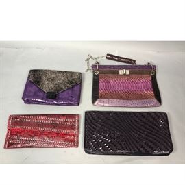 Lot 231 4 Designer Fashion Clutch Purses. COLE HAAN woven