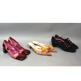 Lot 234 3 pr Designer Fashion Couture Shoes. PRADA 2 tone