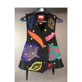 Lot 235 STALEY GRETZINGER Appliqued Art to Wear Vest. Sz 
