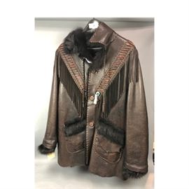 Lot 239 Custom Artisan Art to Wear Mens Fur Coat. Sz XL. 