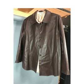 Lot 249 ST JOHN SPORT Brown Leather Reversible Jacket. De