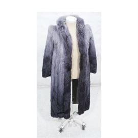 Lot 251 EMILIO GUCCI Silver Blue Long Haired Fur Coat. Lu