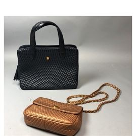 Lot 252 2 BALLY Diamond Quilted Leather Purses. Blue doub