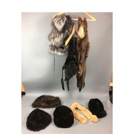 Lot 266 8pc Assorted Genuine Fur Collars, Hats, Hoods and