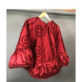 Lot 267 EARL  WILSON Designer Red Taffeta Cape Statement
