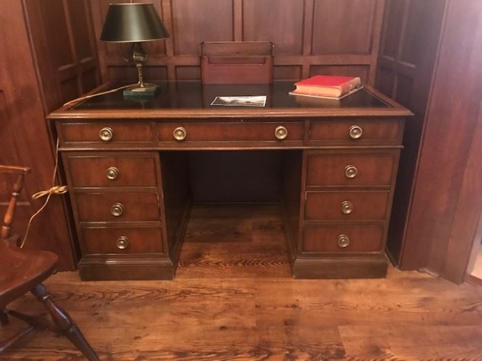 Kittinger Desk with black leather top  29"x54"x30