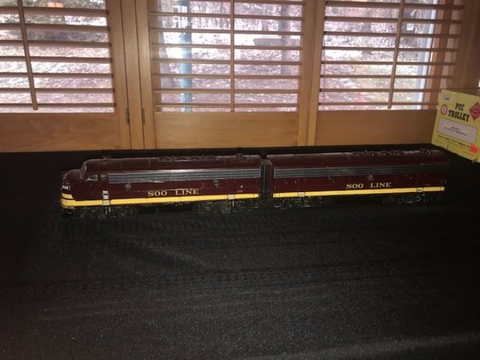 Soo Line 500 and 501 Engine and Passenger Car  O scale Painted with original Soo Line Paint
