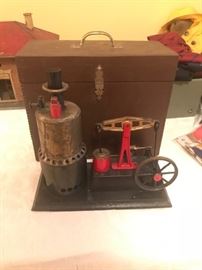 Vintage Steam Engine and case
