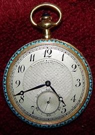 Vacheron & Constantin Geneve 18K Gold & Enamel pocket watch